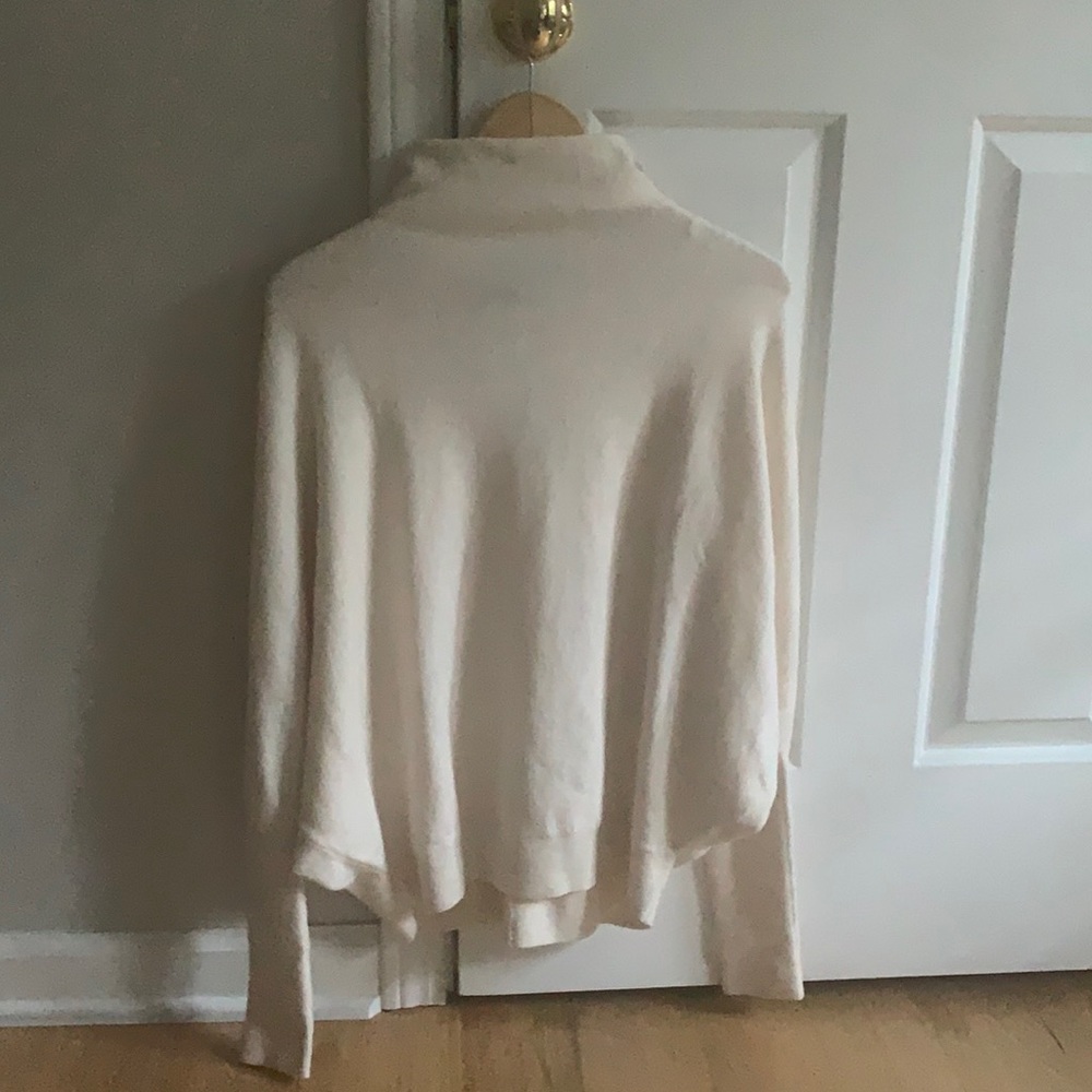 French connection oatmeal balloon sleeve sweater